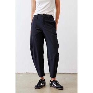 NEW Ruti $259 The Wide-Ish Pants BLACK Barrel Ankle Elastic Waist, sz 2 Standard